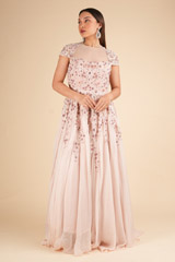 Pink Floral Embroidered Gown3887 video